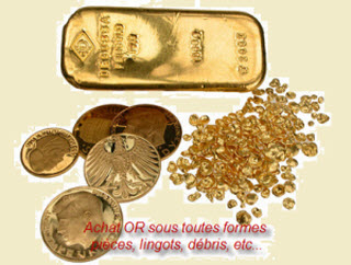achat pièces d'Or, lingots d'Or